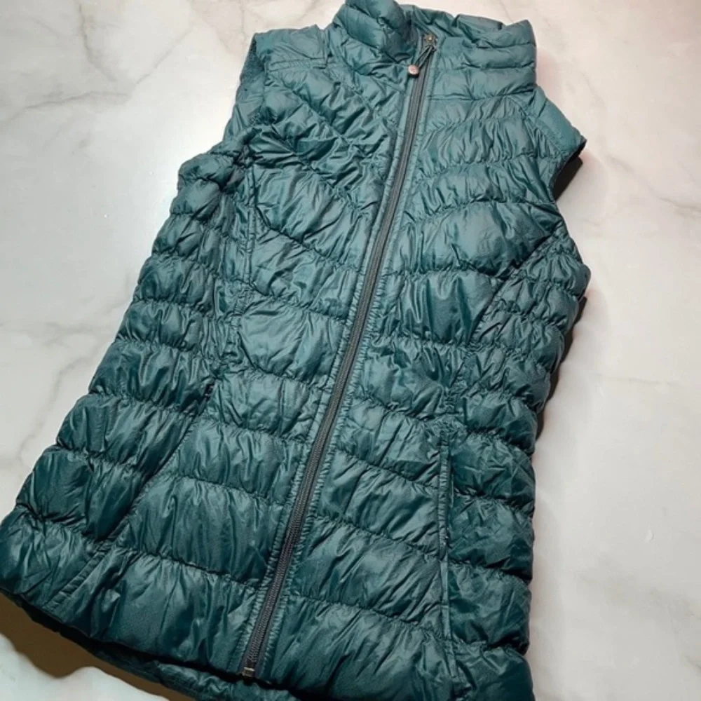 Athleta Downalicious Puffer Vest, Teal Green, S - Picture 2 of 2